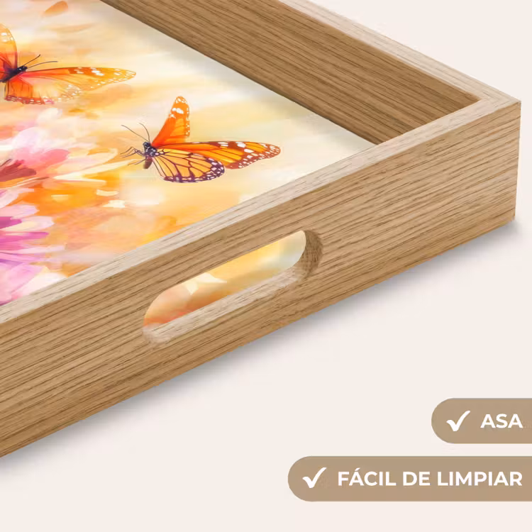 Bandeja - Mariposas - Naranja - Flores — 8