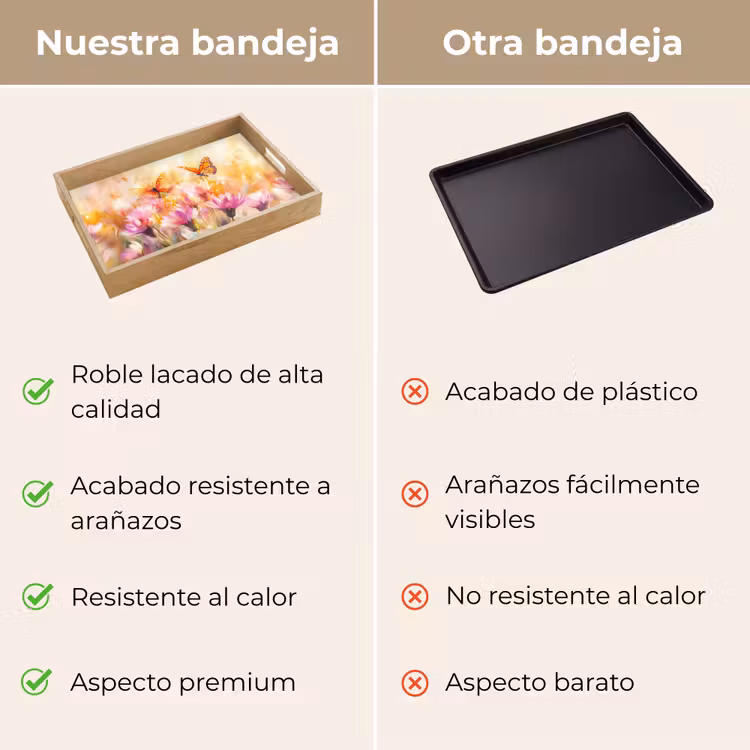 Bandeja - Mariposas - Naranja - Flores — 9