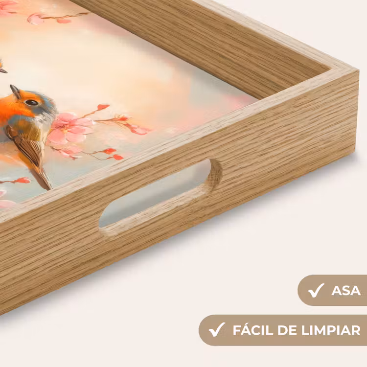 Bandeja - Petirrojos - Ornamentales - Rama en flor — 8
