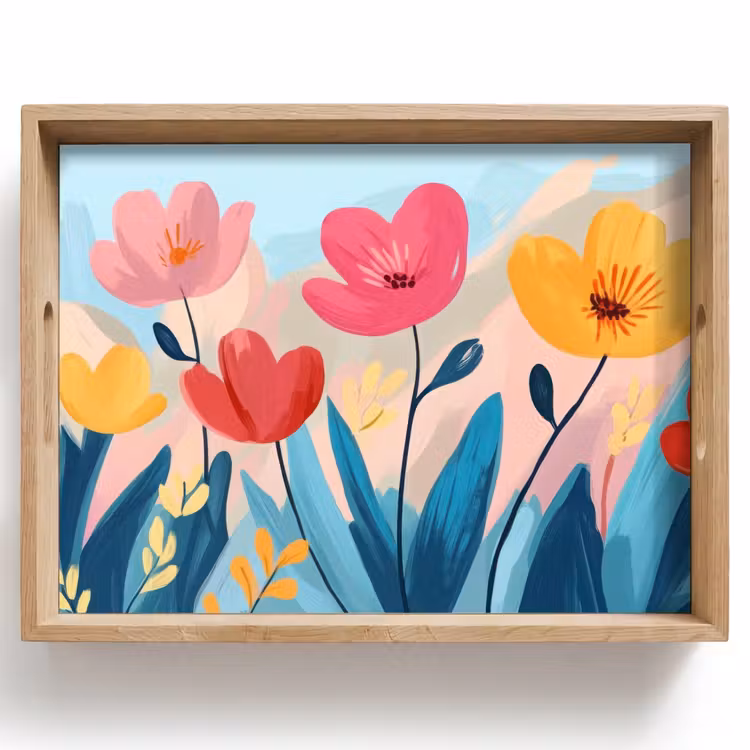 Bandeja - Ilustración - Flores - Colorido — 1