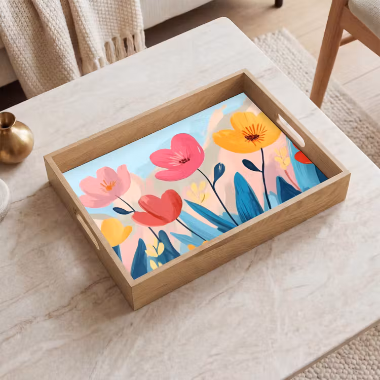 Bandeja - Ilustración - Flores - Colorido — 2