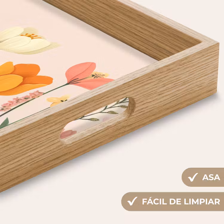 Bandeja - Tonos pastel - Flores - Ilustración — 8