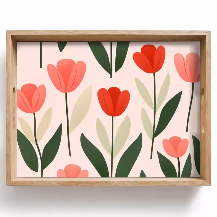 Bandeja - Tulipanes - Moderno - Rosa — 1