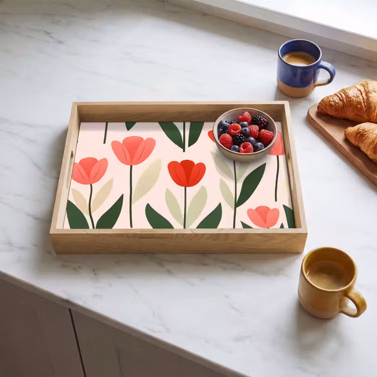 Bandeja - Tulipanes - Moderno - Rosa — 3