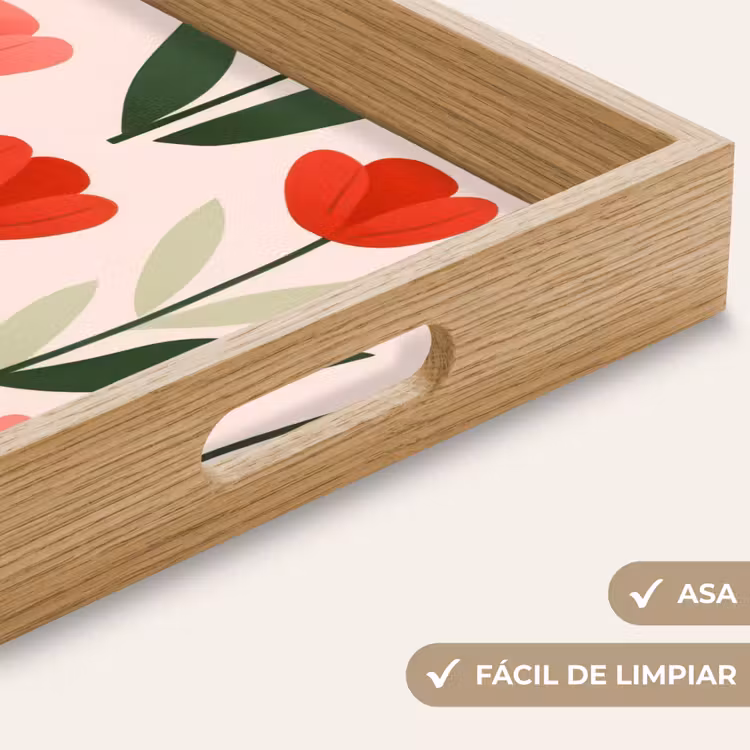 Bandeja - Tulipanes - Moderno - Rosa — 8