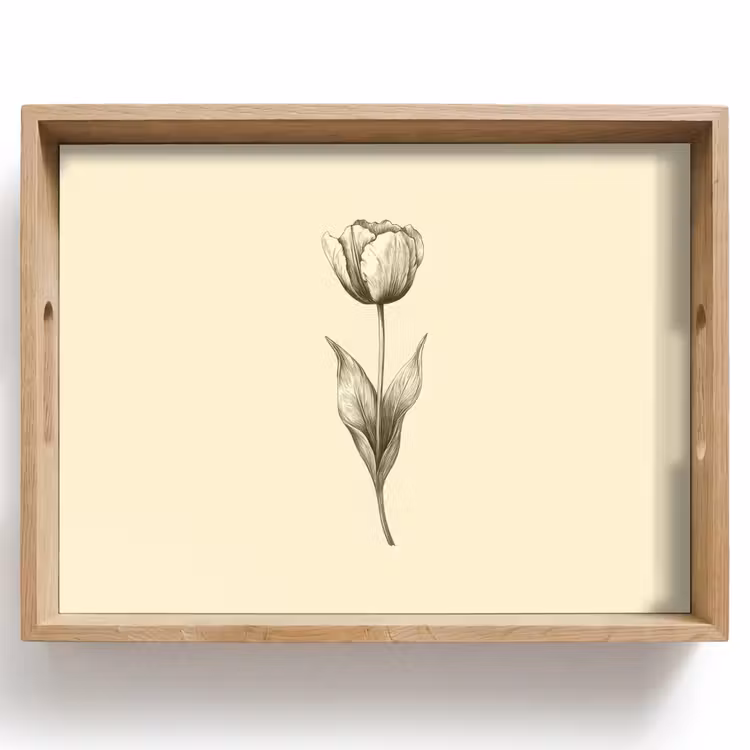 Bandeja - Ilustración - Tulipán - Negro — 1