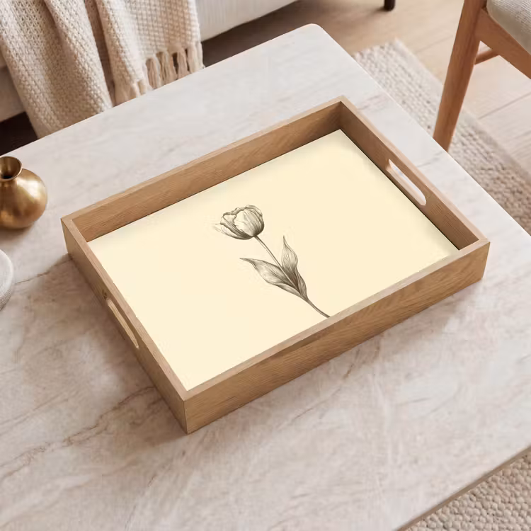 Bandeja - Ilustración - Tulipán - Negro — 2