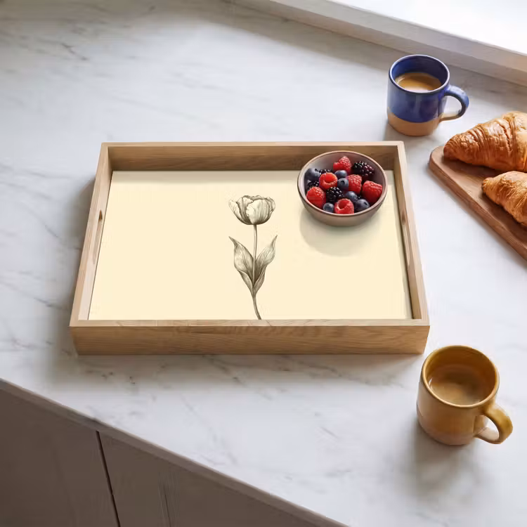 Bandeja - Ilustración - Tulipán - Negro — 3