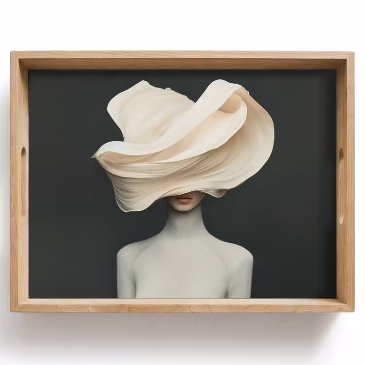 Bandeja - Mujer - Beige - sombrero — 1