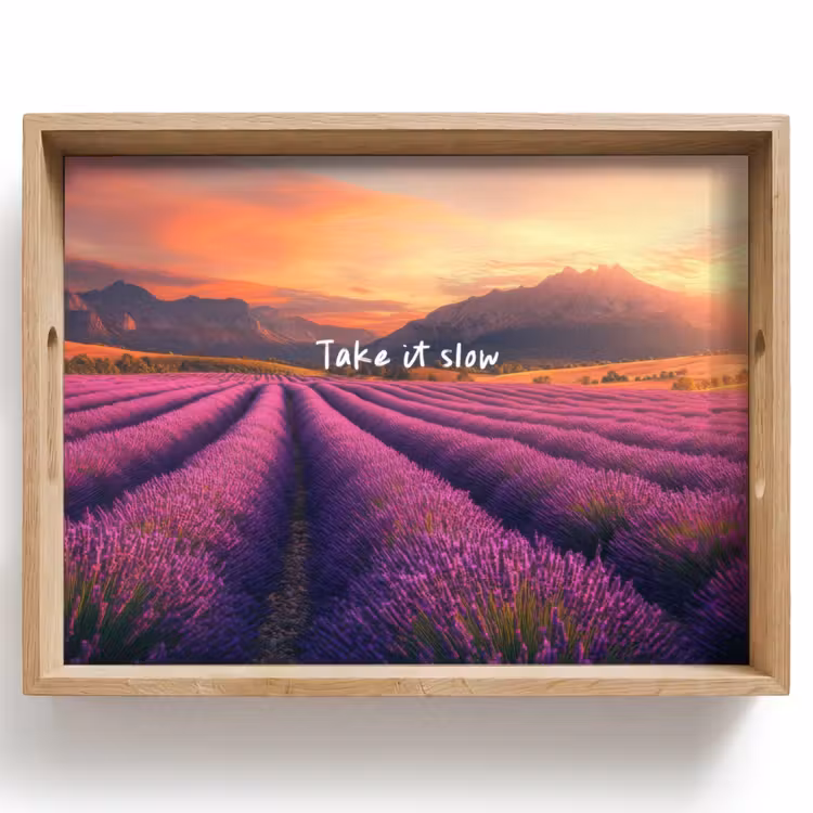 Bandeja - Campo de lavanda - Cita - Puesta de sol — 1
