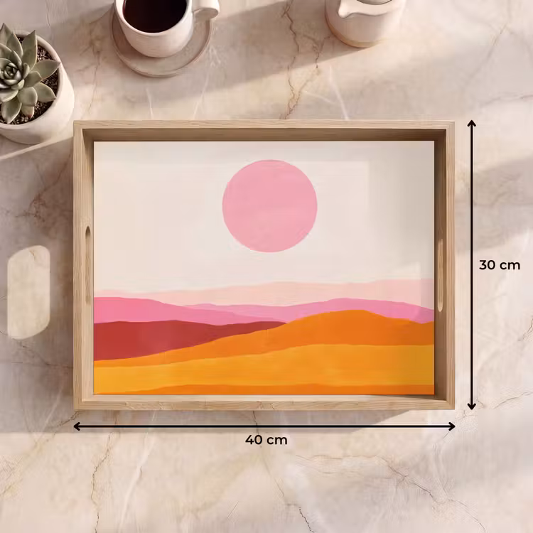 Bandeja - Colinas - Naranja - Sol - Abstracto — 7