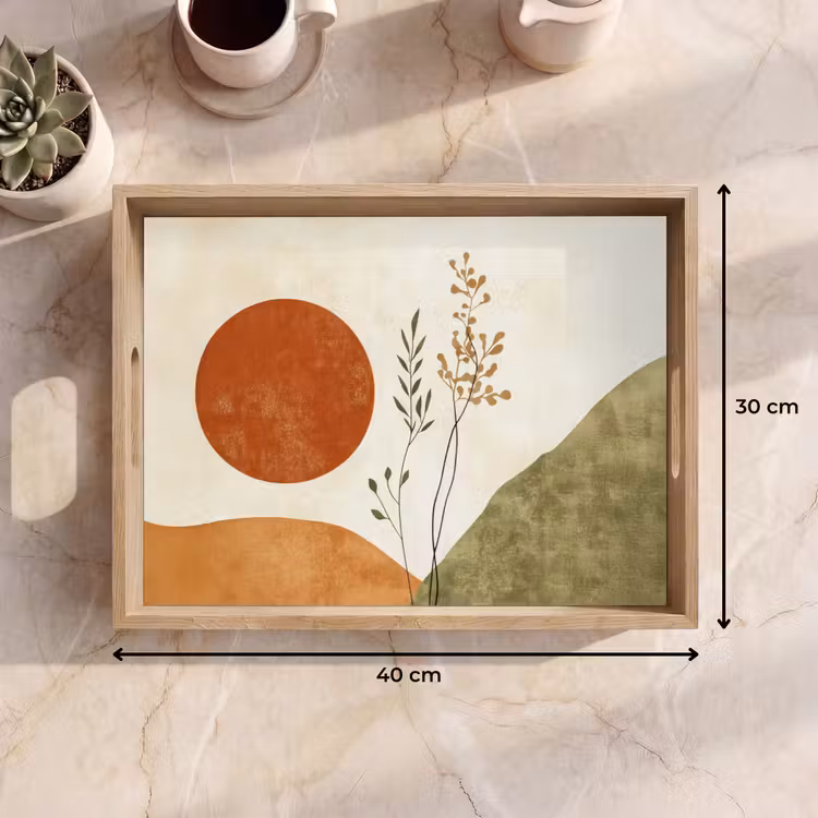 Bandeja - Sol - Abstracto - Ramas - Naranja — 7