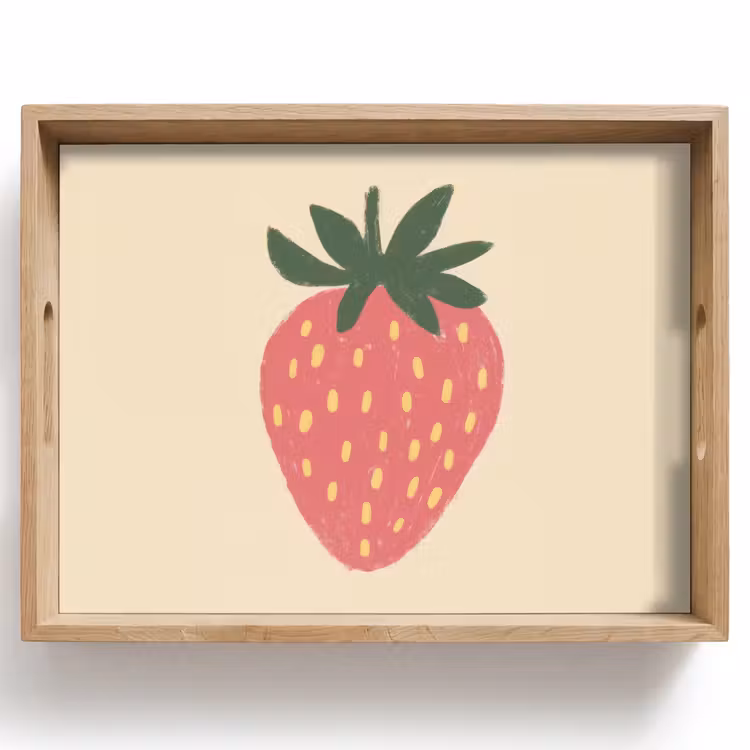 Bandeja - Fresa - Minimalista - Rojo - Fruta — 1