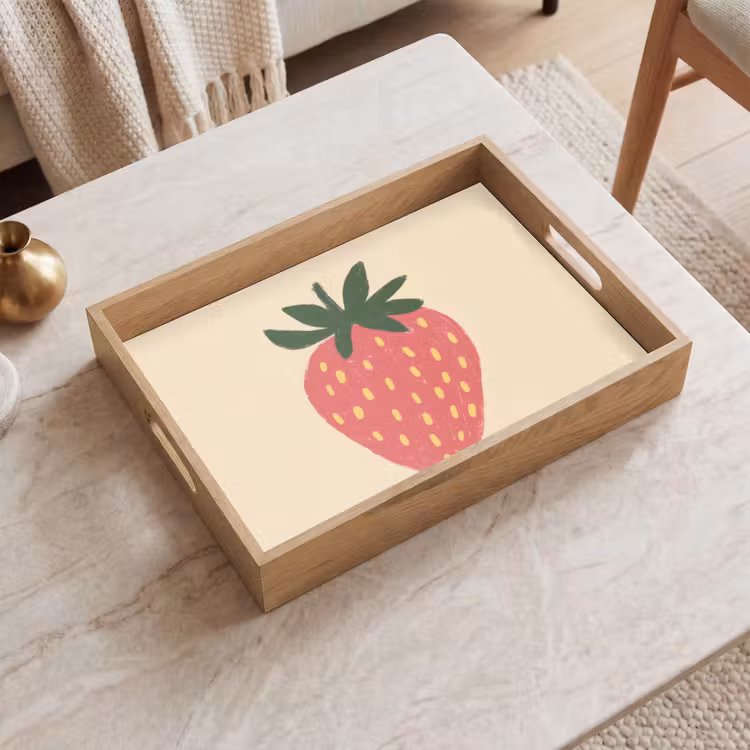 Bandeja - Fresa - Minimalista - Rojo - Fruta — 2
