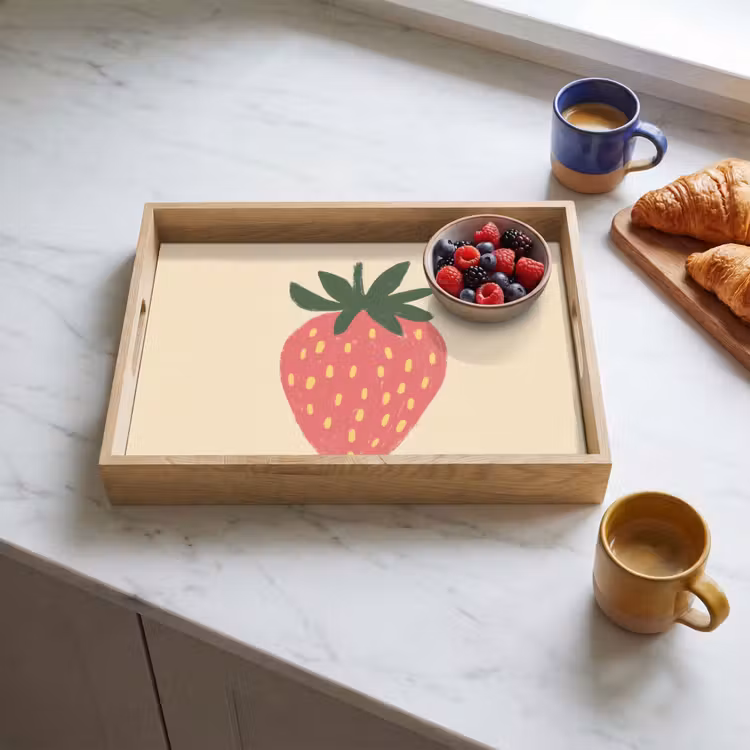 Bandeja - Fresa - Minimalista - Rojo - Fruta — 3