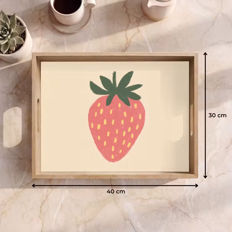 Bandeja - Fresa - Minimalista - Rojo - Fruta — 7