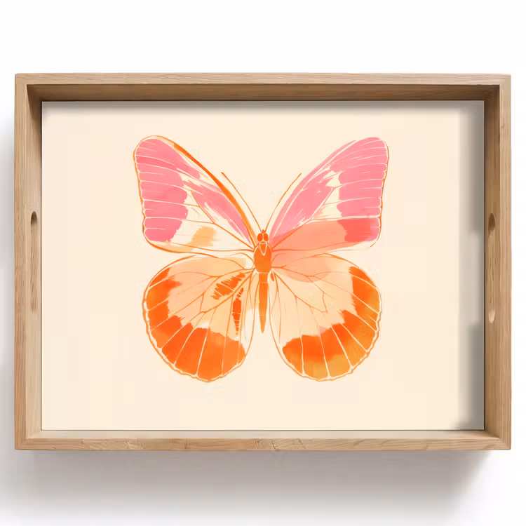 Bandeja - Naranja - Mariposa - Minimalista — 1