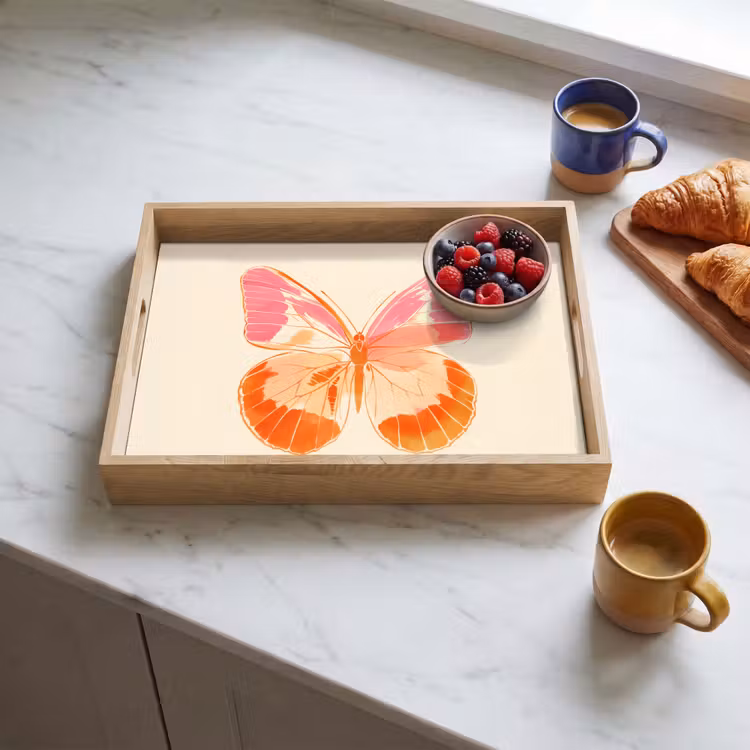 Bandeja - Naranja - Mariposa - Minimalista — 3