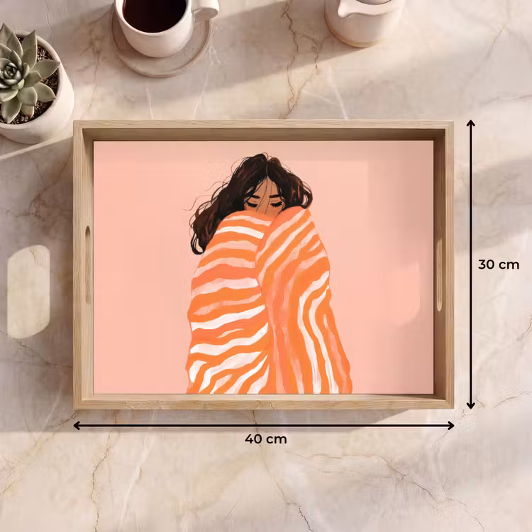 Bandeja - Niña - Manta - Rayas - Naranja — 7