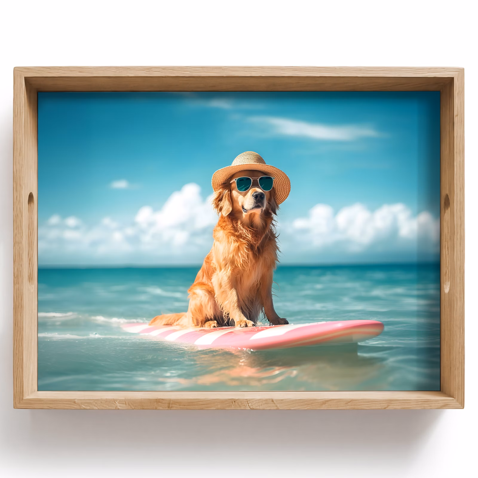 Bandeja - Agua de mar - Perro - Golden retriever - Gafas de sol — 1