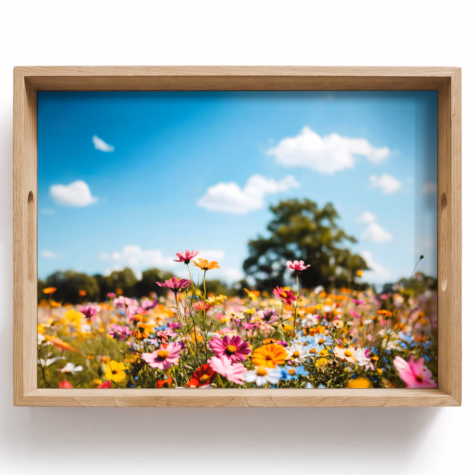 Bandeja - Pradera de flores - Azul - Cielo - Colores — 1