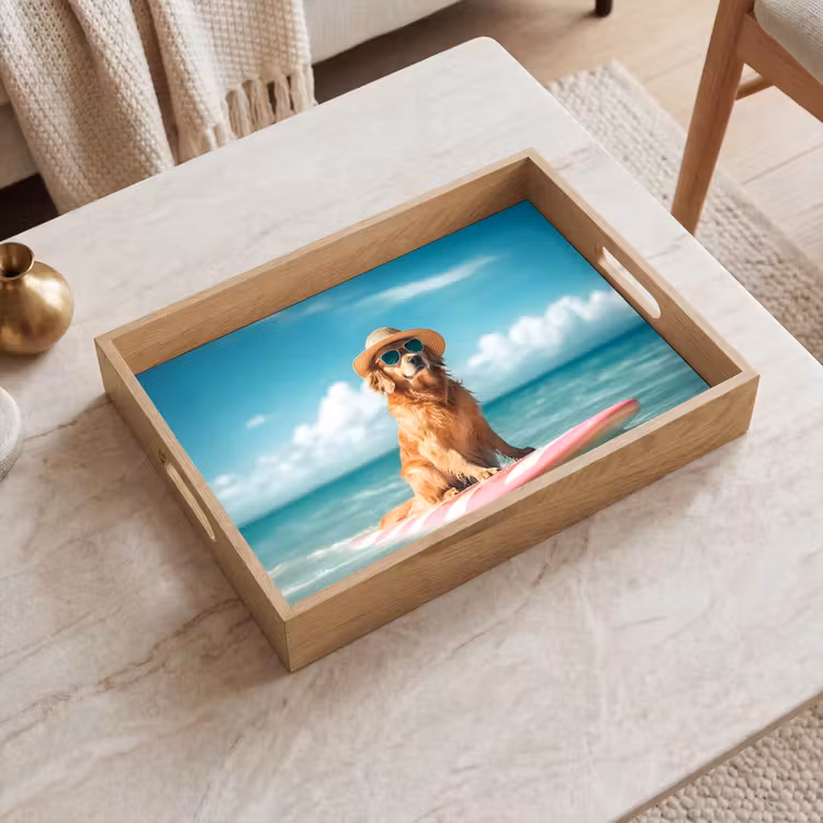 Bandeja - Agua de mar - Perro - Golden retriever - Gafas de sol — 2