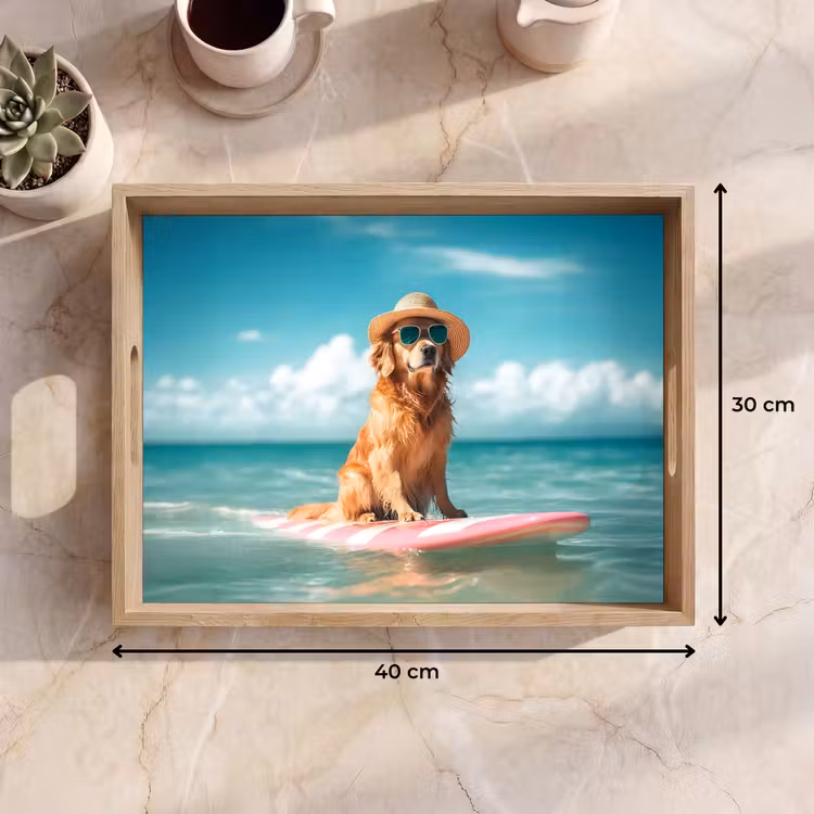 Bandeja - Agua de mar - Perro - Golden retriever - Gafas de sol — 7