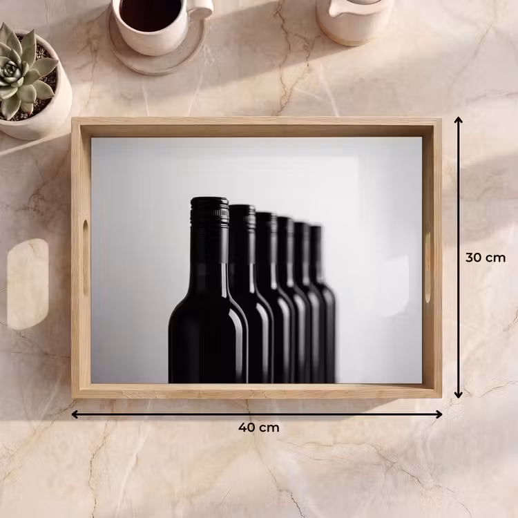 Bandeja - Botellas de vino - Negro - Minimalista — 7