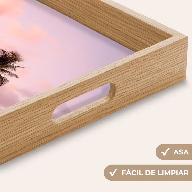 Bandeja - Palmeras - Morado - Nubes - Cielo — 8