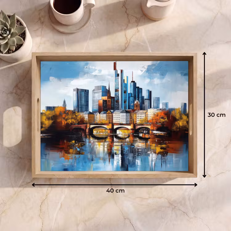 Bandeja - Árboles Fráncfort - Ciudad - Horizonte - Puente — 7