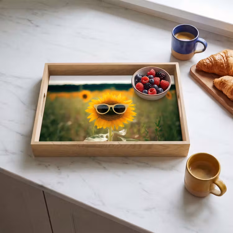 Bandeja - Girasol - Campo - Gafas de sol — 3