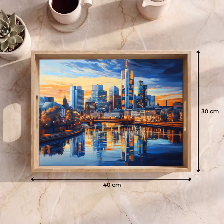 Bandeja - Puesta de sol Frankfurt - Ciudad - Skyline - Agua — 7