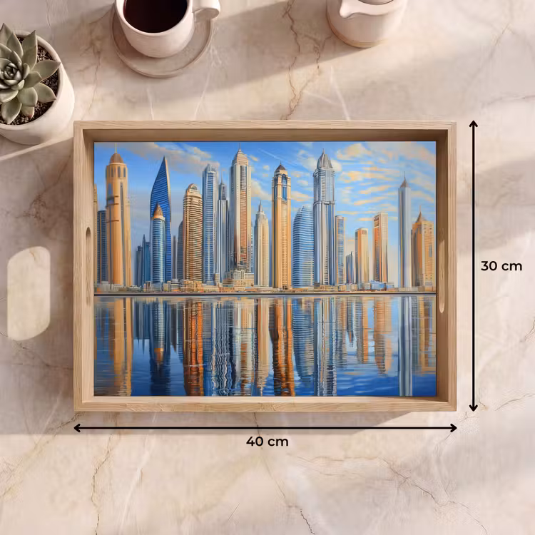Bandeja - Skyline - Rascacielos - Agua - Azul — 7