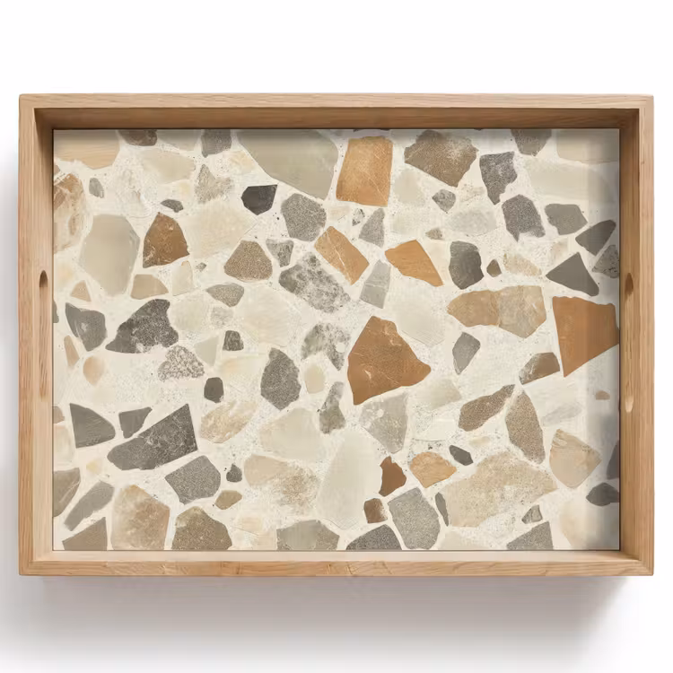 Bandeja - Piedras - Terrazo - Decoración - Baldosas — 1