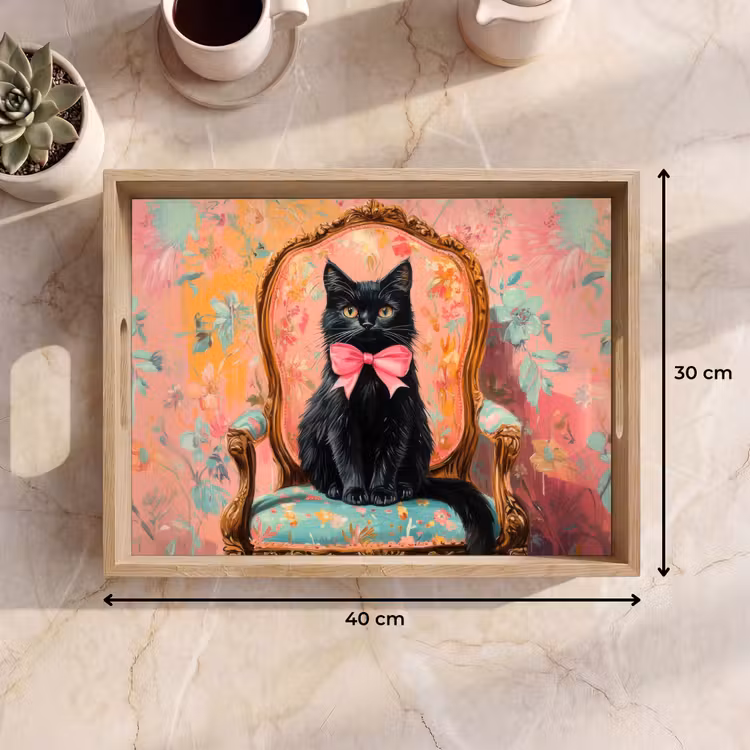 Bandeja - Cat - Rosa - Silla con diseño floral — 7