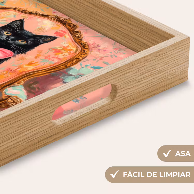 Bandeja - Cat - Rosa - Silla con diseño floral — 8