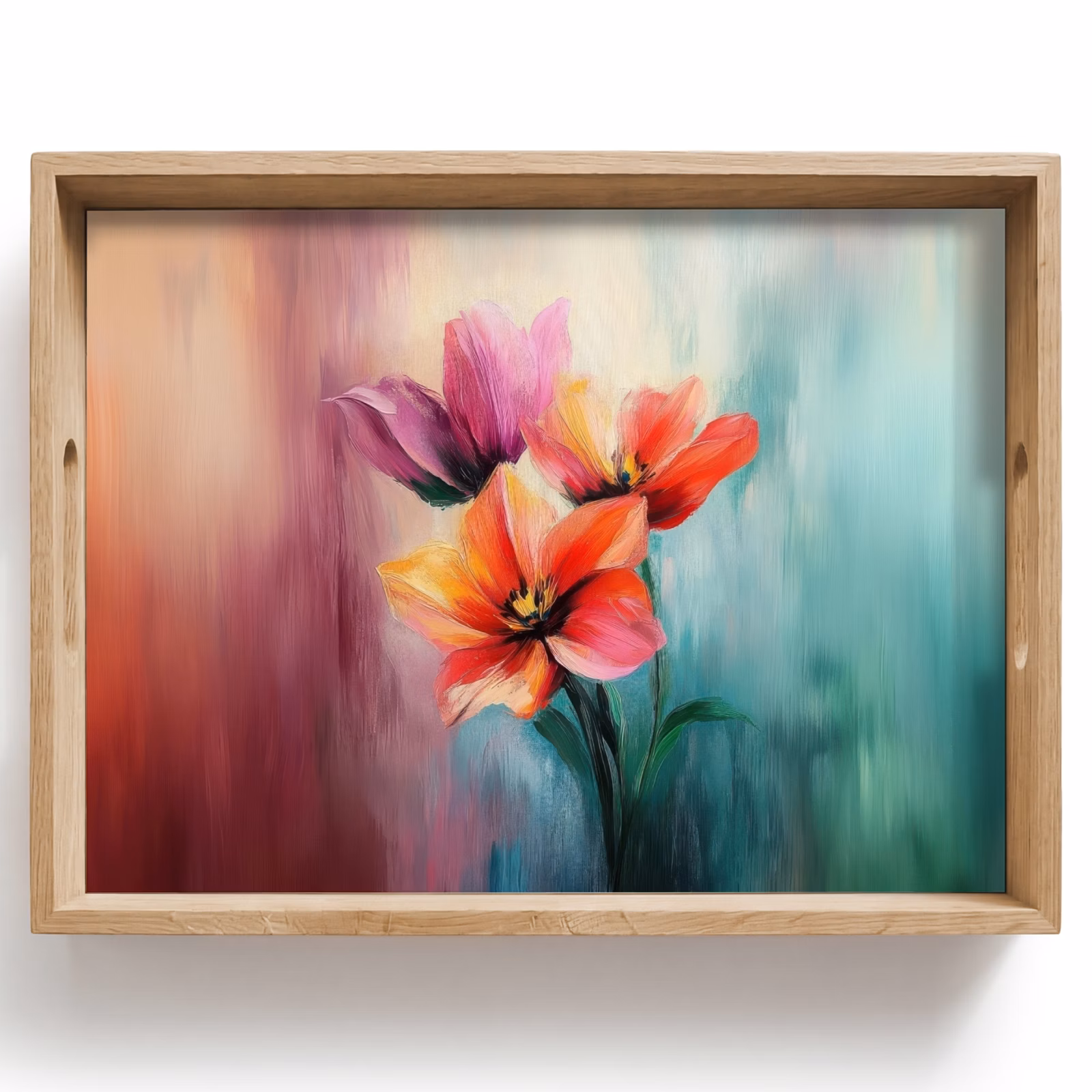 Bandeja - Tulipanes - Reflejos de luz - Degradado de colores — 1
