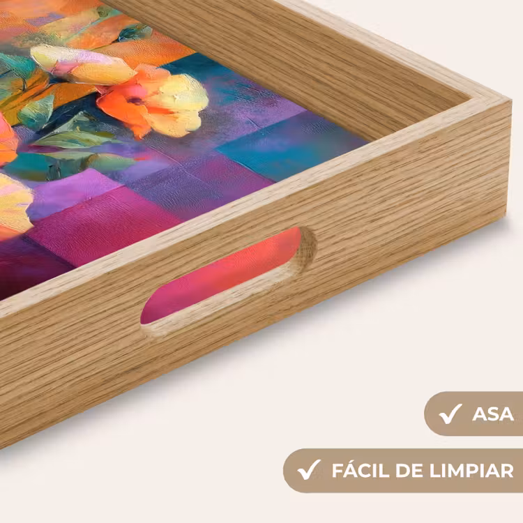 Bandeja - Hojas de colores geométricas - Modernas - Flores de fantasía — 8