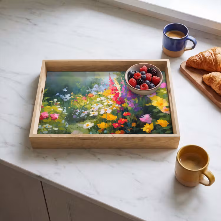 Bandeja - Jardín de verano - Atmosférico - Flores — 3