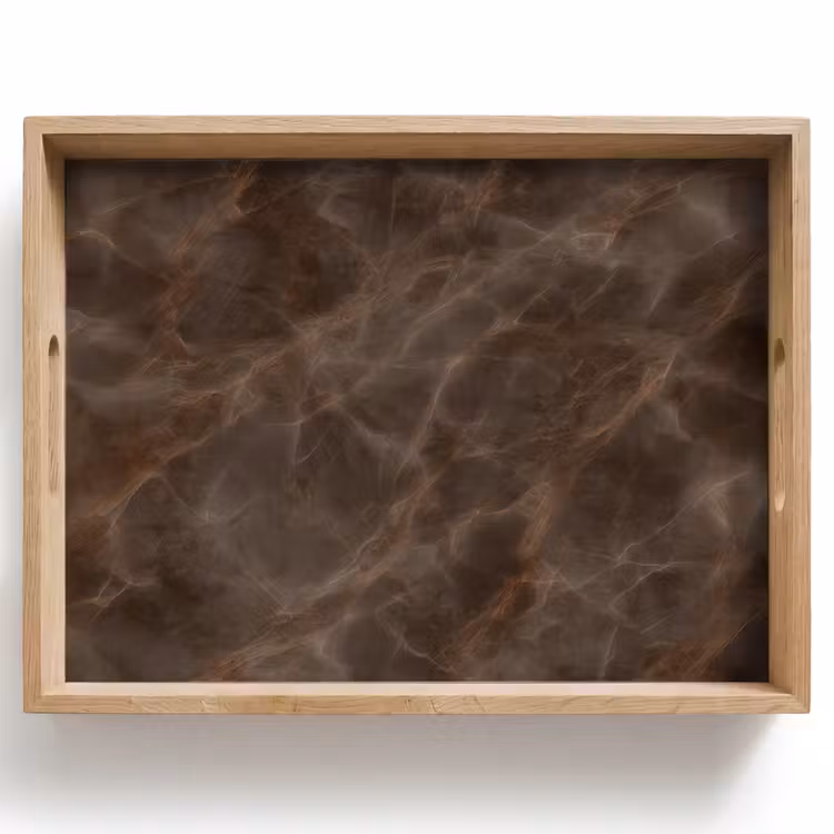Bandeja - Mármol marrón - Orgánico - Piedra natural — 1
