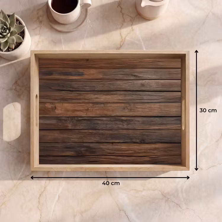 Bandeja - Patrón de tablones de madera - Calidez - Natural — 7