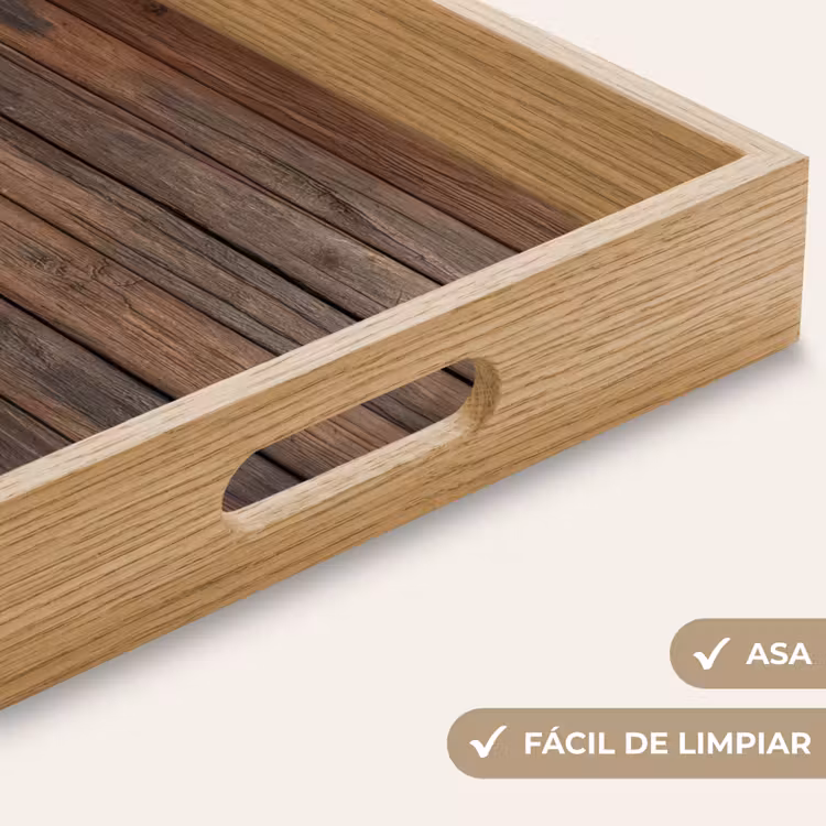 Bandeja - Patrón de tablones de madera - Calidez - Natural — 8