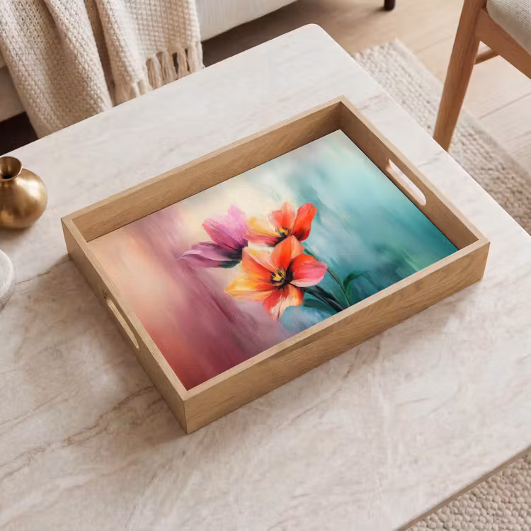 Bandeja - Tulipanes - Reflejos de luz - Degradado de colores — 2
