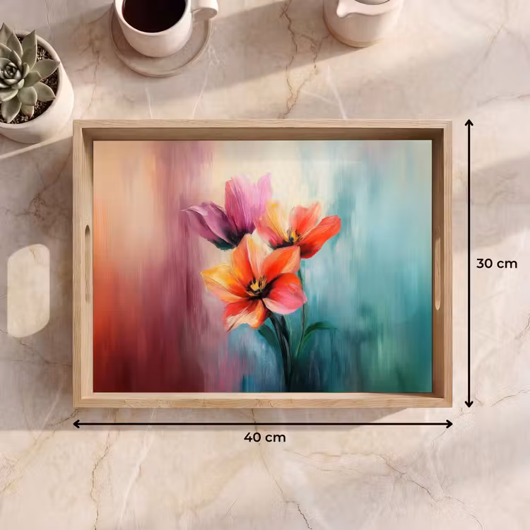 Bandeja - Tulipanes - Reflejos de luz - Degradado de colores — 7