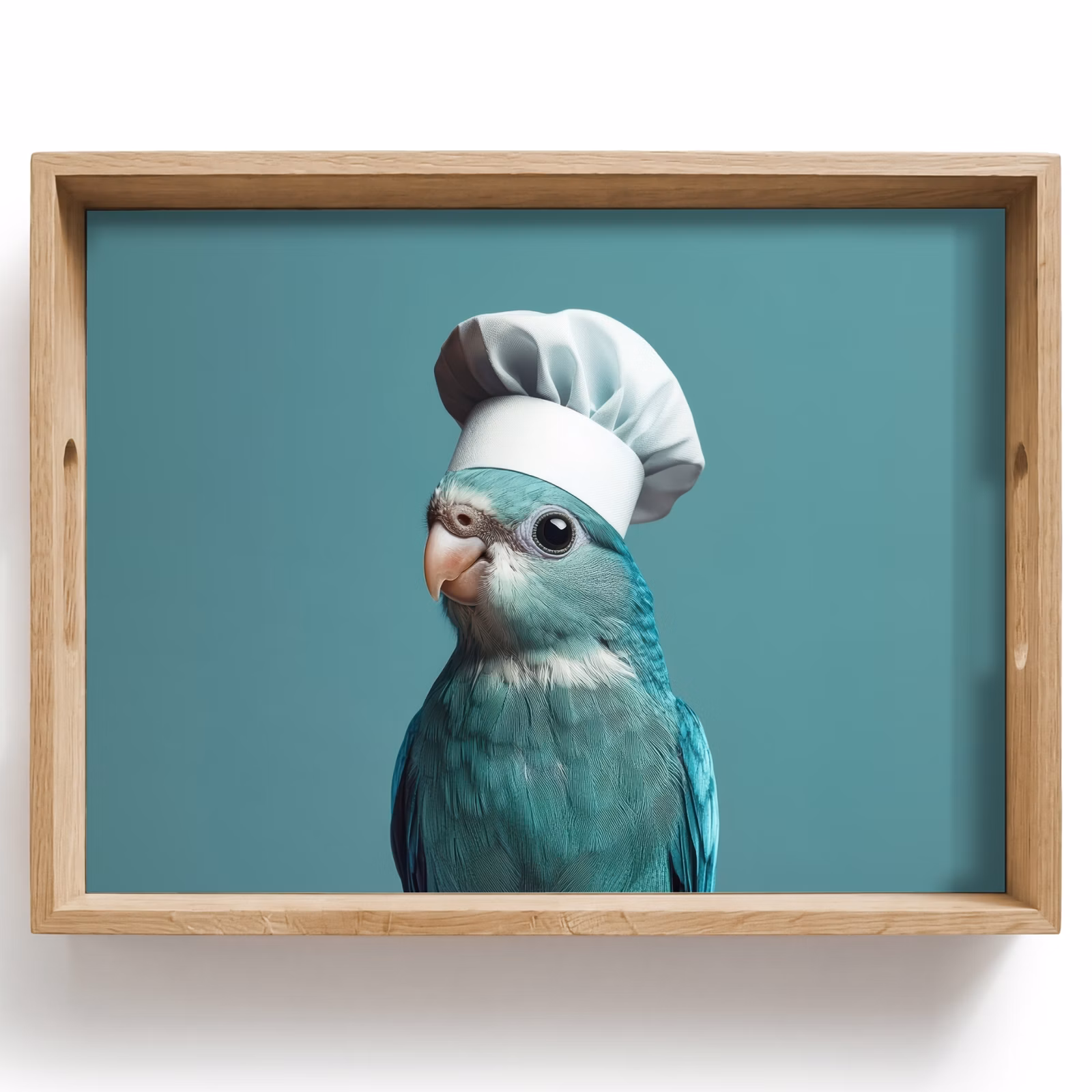 Bandeja - Periquito - Pájaro - Gorro de cocinero - Lindo — 1