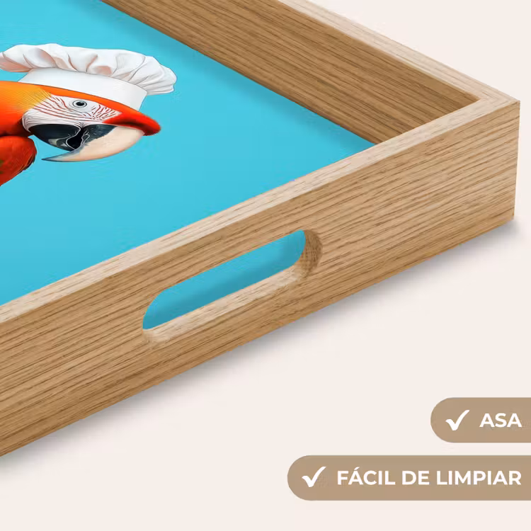 Bandeja - Ara - Gorro de cocinero - Pedestal - Divertido — 8