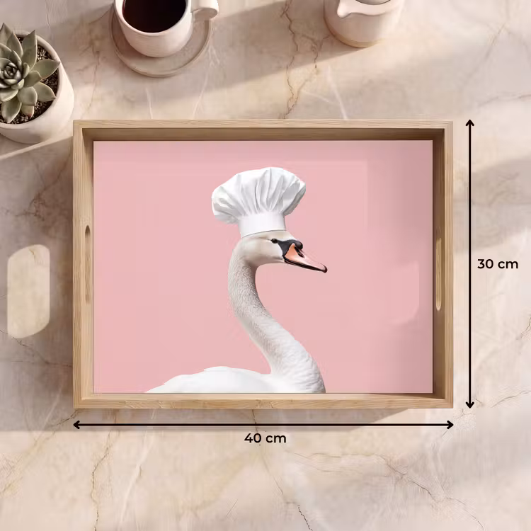 Bandeja - Cisne - Gorro de cocinero - Precioso - Clásico — 7