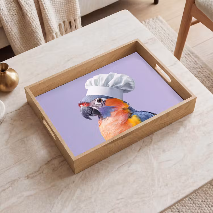 Bandeja - Loro - Gorro de cocinero - Morado - Lindo — 2