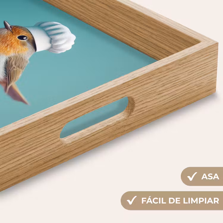 Bandeja - Robin - Pájaro - Gorro de cocinero - Pedestal — 8