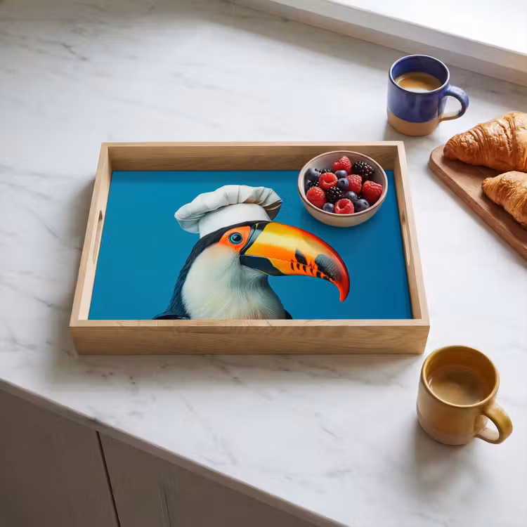 Bandeja - Tucán - Loro - Pájaro - Gorro de cocinero — 3